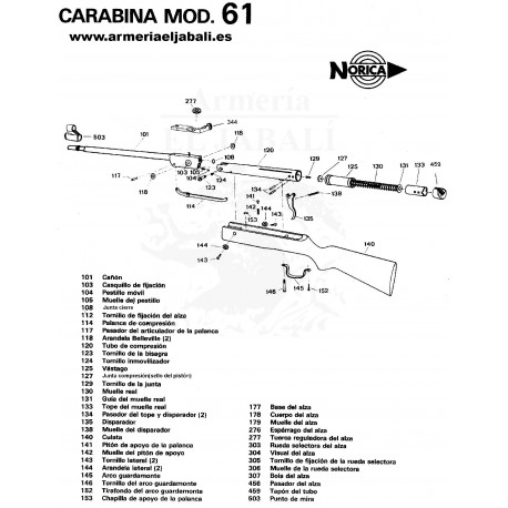 DESPIECE CARABINA NORICA 61