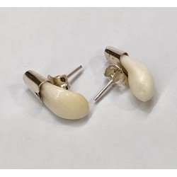 PENDIENTES DE PLATA DIENTES DE CIERVA