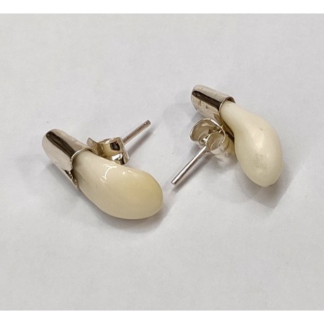 PENDIENTES DE PLATA DIENTES DE CIERVA