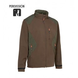 CHAQUETA SOFT SHELL PERCUSSION MARRON/VERDE
